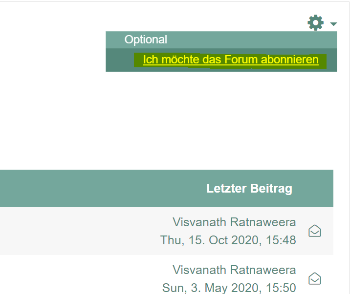 Moodle abonnieren